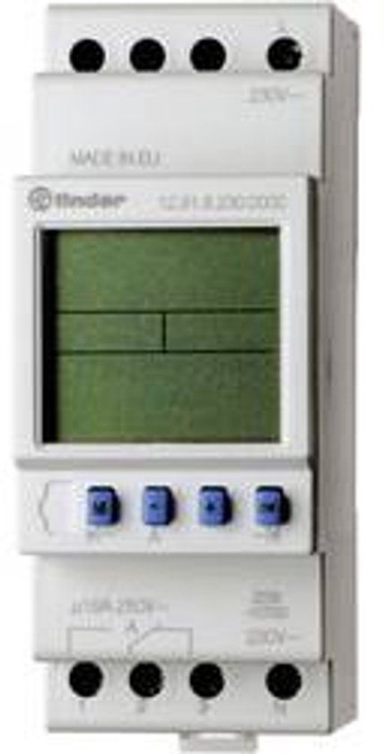 Finder 12.91.8.230.0000 Schakelklok voor DIN-rails 230 V/AC Dagprogramma