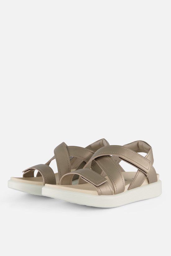 Ecco Soft Coss Strap Sandalen beige Leer - Maat 37