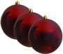 Decoris Boule de Noël - 3x - rouge foncé - grand - 25 cm - plastique - brillant