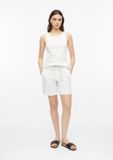 s.Oliver - Short avec ceinture tressée - Femme - Taille 48 - Blanc - Coton
