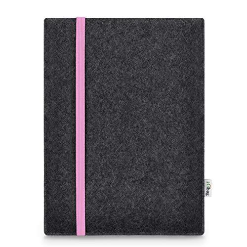 stilbag Hoes voor Apple iPad Pro 12.9 (2018) | Merino Wolvilt Case | LEON Model in antraciet/roze | Tablet Beschermhoes Made in Germany