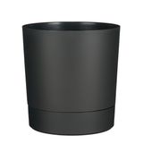 Mica Decorations Bloempot Coco - met onderschaal - antraciet - H40 x D38 cm - kunststof - buiten