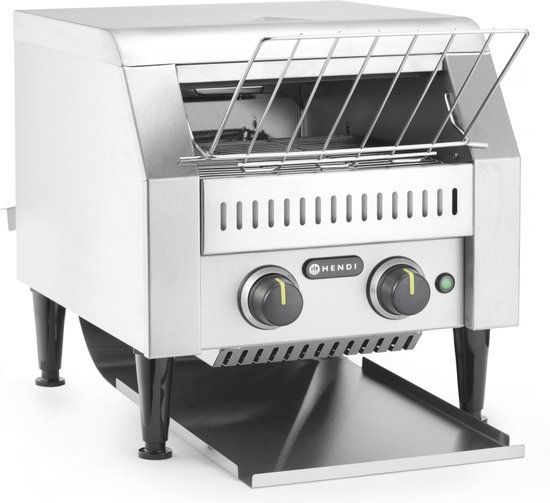 Hendi Doorlooptoaster RVS - Dubbele Broodrooster Professional - 150 sneetjes p/u - 230V/2240W - 41,8x36,8x(H)38,7cm