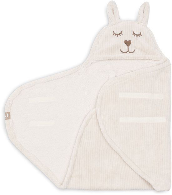 Jollein Baby Wikkeldeken - 100x105cm - Bunny Cloudy Rib - Oatmeal