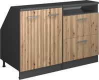 Vicco R-Line Keukenkast voor schuine wand – 120 cm Set van 2 kastrompen 60 cm diepte Artisanaal eiken