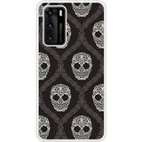 P40 Floral skull bedrukt siliconen hoesje