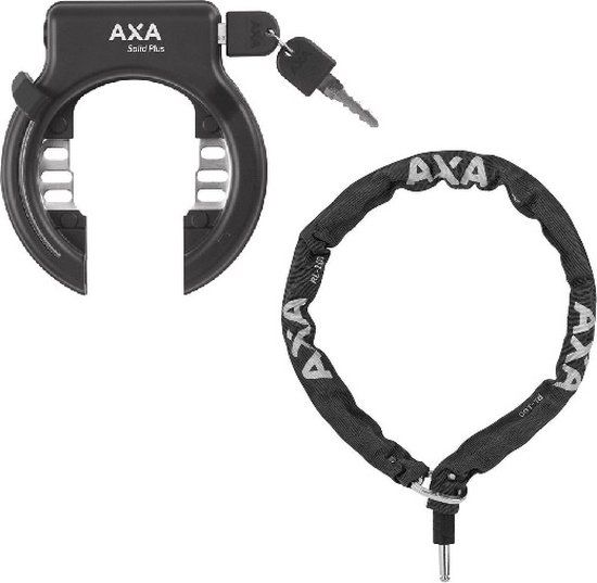 AXA Solid Plus Ringslot ART2 Zwart - Inclusief AXA RLC 100 cm Insteekketting Zwart