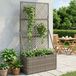 Maison Exclusive - Jardinière avec treillis, gris, 70 x 30 x 135 cm, en résine tressée