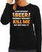 Bellatio Decorations Apres ski sweater A day without beer zwart dames - Wintersport trui - Foute apres ski outfit/ kleding XS