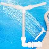 OUTARO Belle's product Zwembadfontein Wit – Dubbele Sproeier Waterval – Verstelbaar – Past op 1,5 Inch Retourfitting – Voor Boven- & Inbouwzwembad