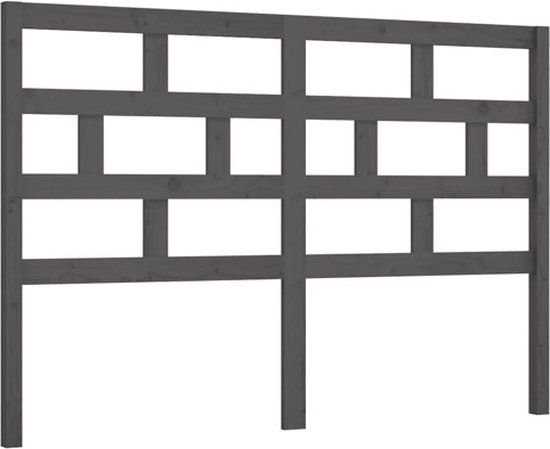 VidaXL Hoofdeind & Voeteind Grijs Grenenhout 156x4x100 cm