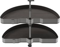 Emuca Set Harmony draaiplateaus 1/2 maan, module breedte 800mm, in hoogte verstelbaar, Staal en Hout, Antracietgrijs
