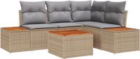 vidaXL Tuinbank - Set - 5 - st - Beige - Poly - rattan