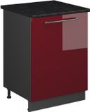 Vicco Wastafelkast Fame-Line, Bordeauxrode hoogglans/Antraciet, 60 cm