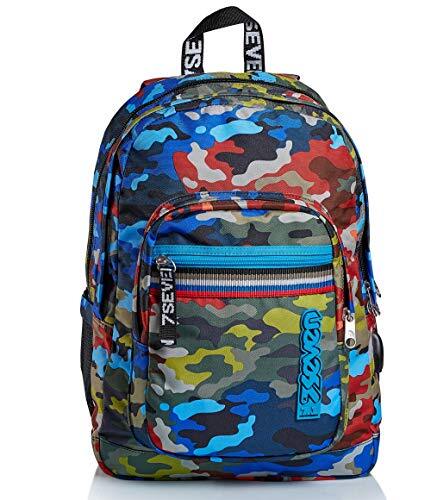 Seven Schoolrugzak - Dubbel vak - Freethink - Adventure Camo - School & Leisure