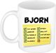 Bellatio Decorations Mok Bjorn - wit - top gozer - keramiek - 300 ml