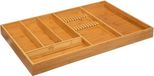 5five Set van 2x stuks bestekbak/keuken organizer 6-vaks - bamboe - 38 x 58 cm - besteklade