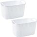Plasticforte Panier de rangement/Panier de placard - 2x - 6,4 litres - Ivoire Blanc - Plastique - 19 x 29 x 18 cm