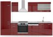 Vicco R-Line Complete keukeneenheid – 300 cm zonder werkblad Rood hoogglans/wit
