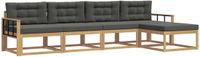vidaXL - Bank loungeset - 5 zitplekken - Polyester - Wit en antracietkleurig