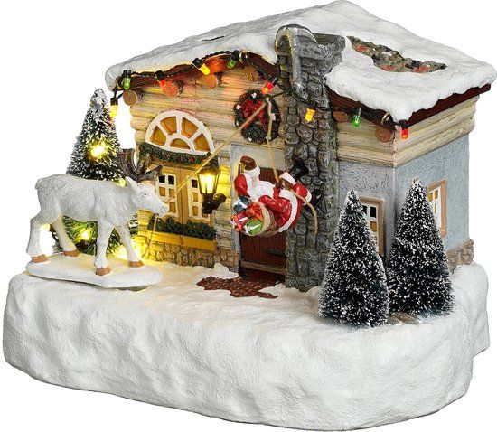 Luville - Raise Santa - Polyresin - Multi - 17.5 cm