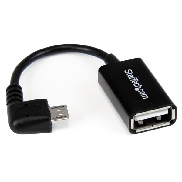 StarTech.com 12 cm rechtshoekige micro-USB-naar-USB-OTG-hostadapter M/F