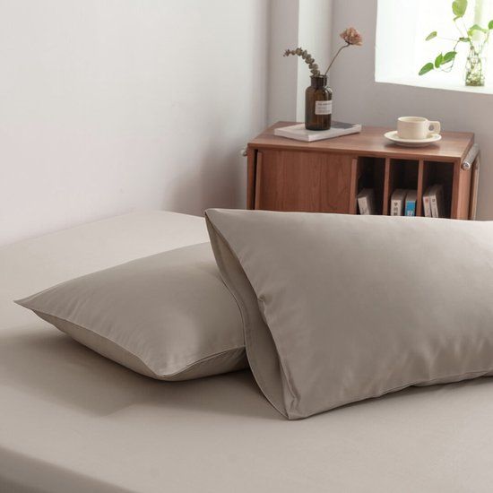 Boomba Bamboo Premium Kussensloop 100% bamboe 400TC taupe 40x80 - 8720648154447