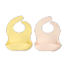 Scandi Living Bavoir en silicone Silly, 2 pièces Blush-citron