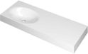 Wastafel INK Smooth Wastafel Polystone Links Zonder Kraangat - 1200x450x90 mm - Glans Wit