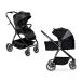 Asalvo Duo Rodas poussette, pliable, ultralégère et compacte, poignée trolley, bagage, inclinable, poussette, arceau de sécurité, ceinture 5 points, jusqu'à 23 kg, noir