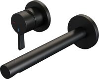 Brauer Black Edition Inbouw Wastafelmengkraan met Rechte Uitloop en Rozetten Model E2 Mat Zwart