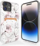ShieldCase Hoesje geschikt voor Apple iPhone 11 hoesje pasjes - Vintage Flower - Wit