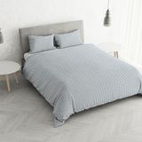 Beddengoedset Floyd Aqua Beddengoedset voor tweepersoonsbed, katoen, bedrukte kleuren, gemaakt in Italië, dekbedovertrek 250 x 200 cm, met binnenklep en kussenslopen