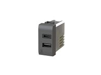 USB3.0 4box USB3.0 voeding voor Bticino LivingLight antraciet 3 ampère 2 uitgangen type A en C