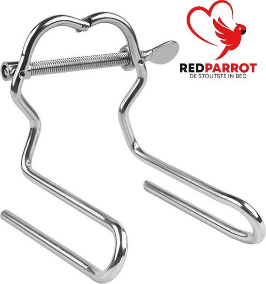 Mega anale speculum dilator XXL - RVS - Verstelbaar - 13 cm - Zilver