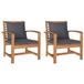 vidaXL Banc de jardin Métal Teck Naturel et gris foncé