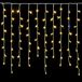 IXTRIMA Lichtgordijn met 200 leds, 5 m, geel licht, witte kabel, IP65, verlengbaar, met hangende draden in afwisselende lengtes (30-70-40-60 cm) voor watervaleffect
