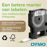 DYMO D1 Label Tape - 12mm x 7m - Black on Yellow