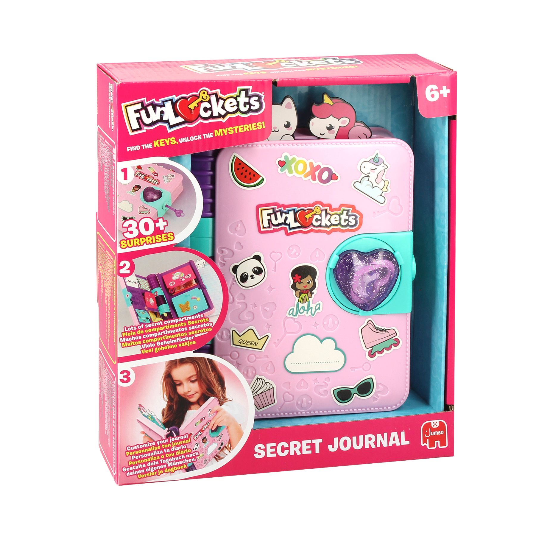 Jumbo FunLockets - Secret Journal - Geheim Dagboek - Children's Craft Kit - Girl - 6+ Years