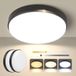 Merkloos Dimbare Plafondlamp 24W - 2-Pack LED Design 23cm Zwart Rond Metaal Warm wit licht
