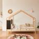 en.casa Lit enfant Lorenskog Lit maison en bois avec protection anti-chute 200x90 cm Naturel