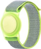 By Qubix Qubix AirTag nylon loop bandje - S/M - Groen - Geschikt voor kinderen