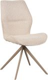LABEL51 Comfy Chaise de salle à manger - Naturel - Tissu - Taupe Métal