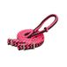 Weaver Nylon gevlochten leer, teugellichaam, Hurricane, roze/zwart