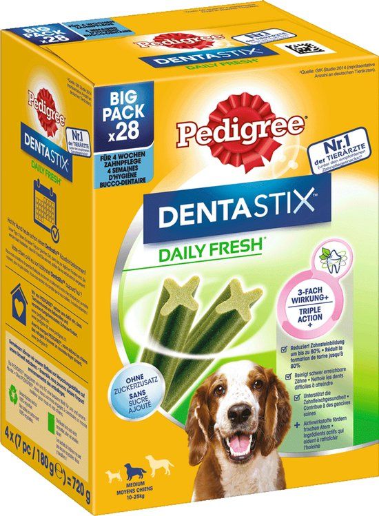 Pedigree Dentastix Daily Fresh Medium 10-25kg (28 stuks)