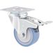 WAGNER Soft zwenkwiel DELUXE - diameter 50 mm, bouwhoogte 70 mm, staal verzinkt, blauw/wit, vergrendeling en aanschroefplaat 50 x 50 mm, draagkracht 50 kg - 03375101