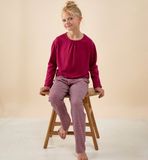 Little Label - Meisjes Pyjama-set - Kleine Ruit Donkerrood - 122/128