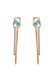 Gaya Earrings Rose Gold Turquoise Blue White Crystal 6 cm