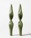 HEMA Bougies De Table XL ⌀4,3 X 27 Cm Torsadées Vert Olive - Lot De 2 (vert)