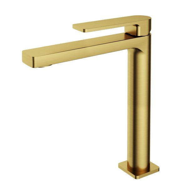 Hotbath Gal Verhoogde wastafelmengkraan Geborsteld Messing PVD GL003HBBP